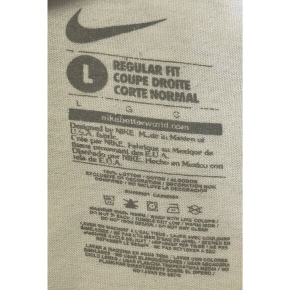 Nike Mens T Shirt VTG Just Do It Logo Regular Fit Short Sleeve Off White Large - Picture 4 of 9